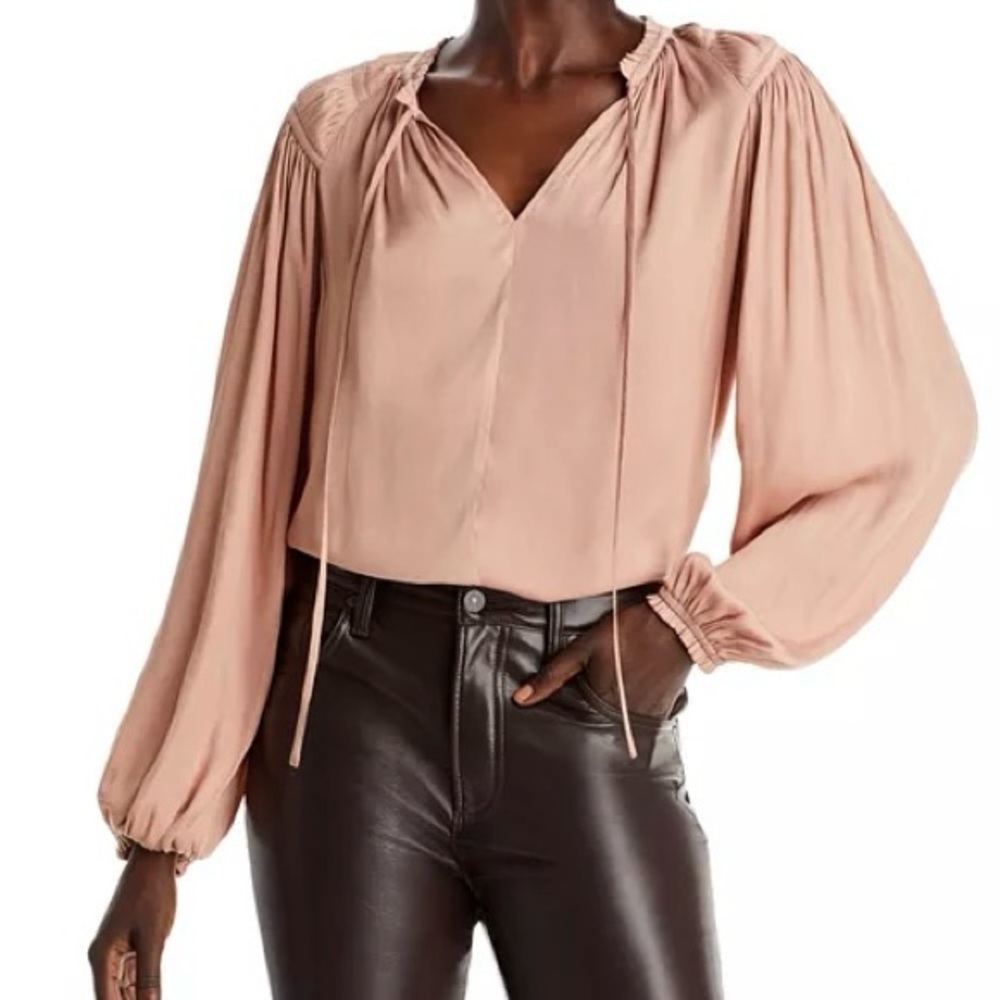 NWT Ulla Johnson Eileen balloon sleeve satin blouse. 🩷